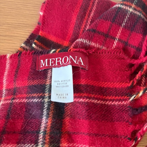 Merona Vibrant Red Tartan Scarf - Picture 3 of 3